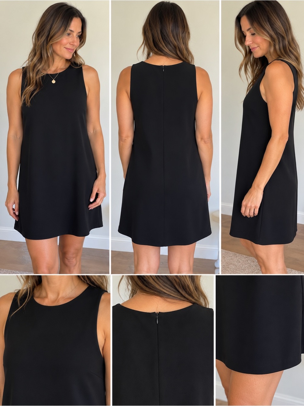 RW&CO. Sleeveless Black A-Line Mini Dress